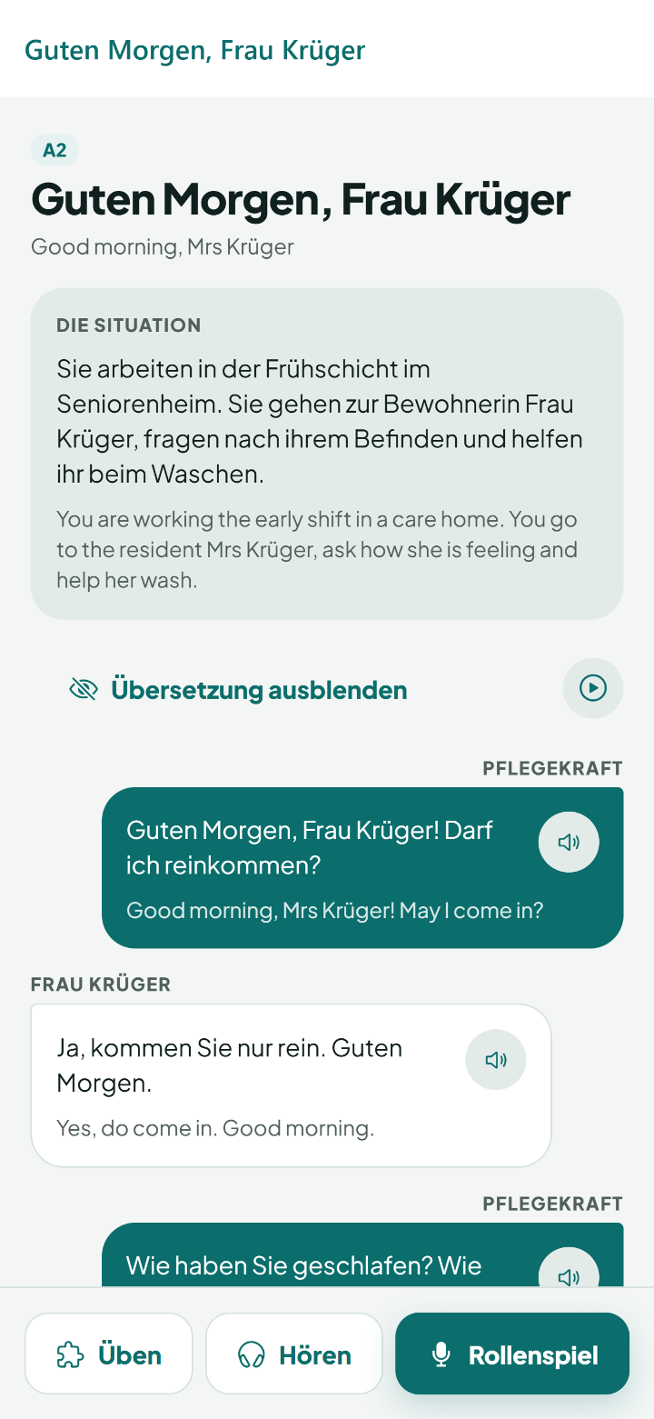 Lektion Guten Morgen, Frau Krüger