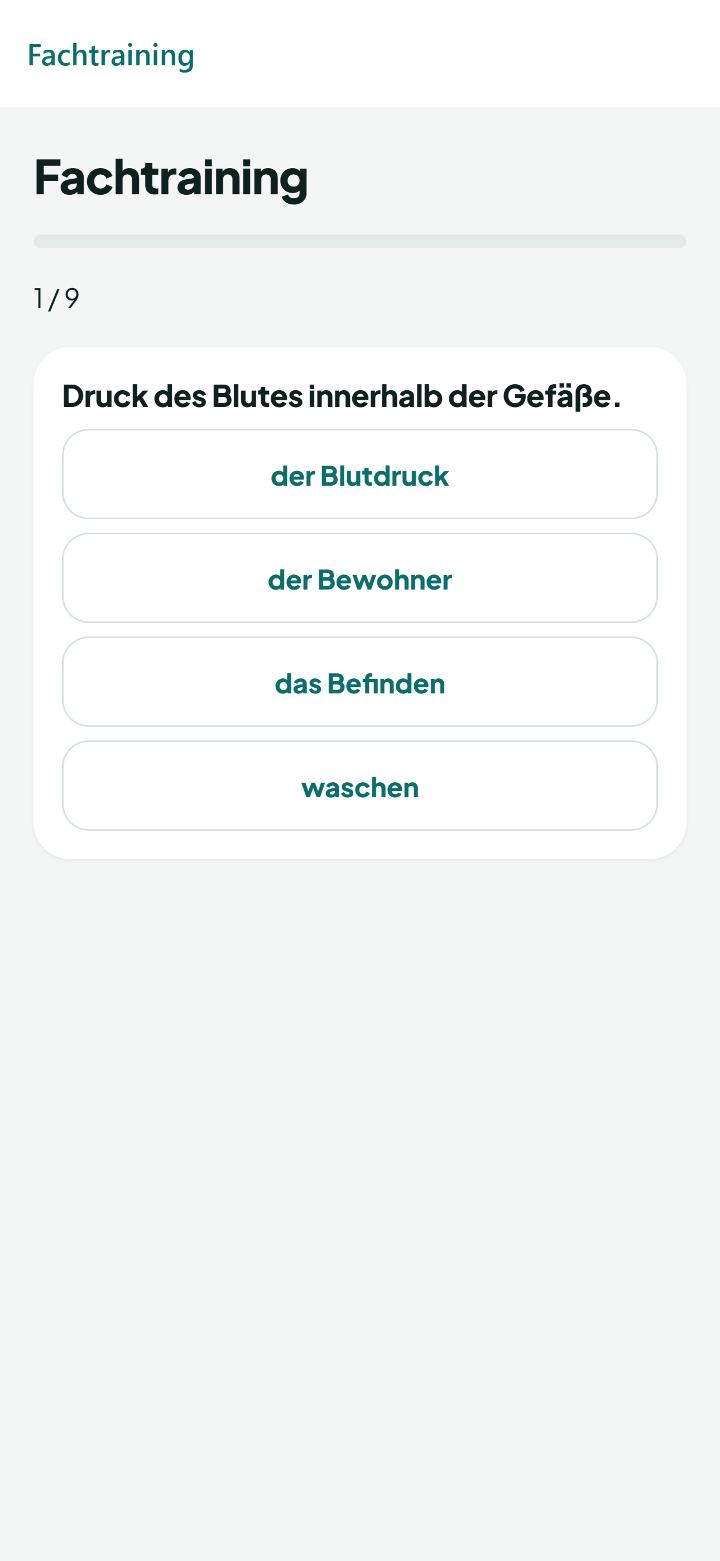 Fachtraining mit Begriffen
